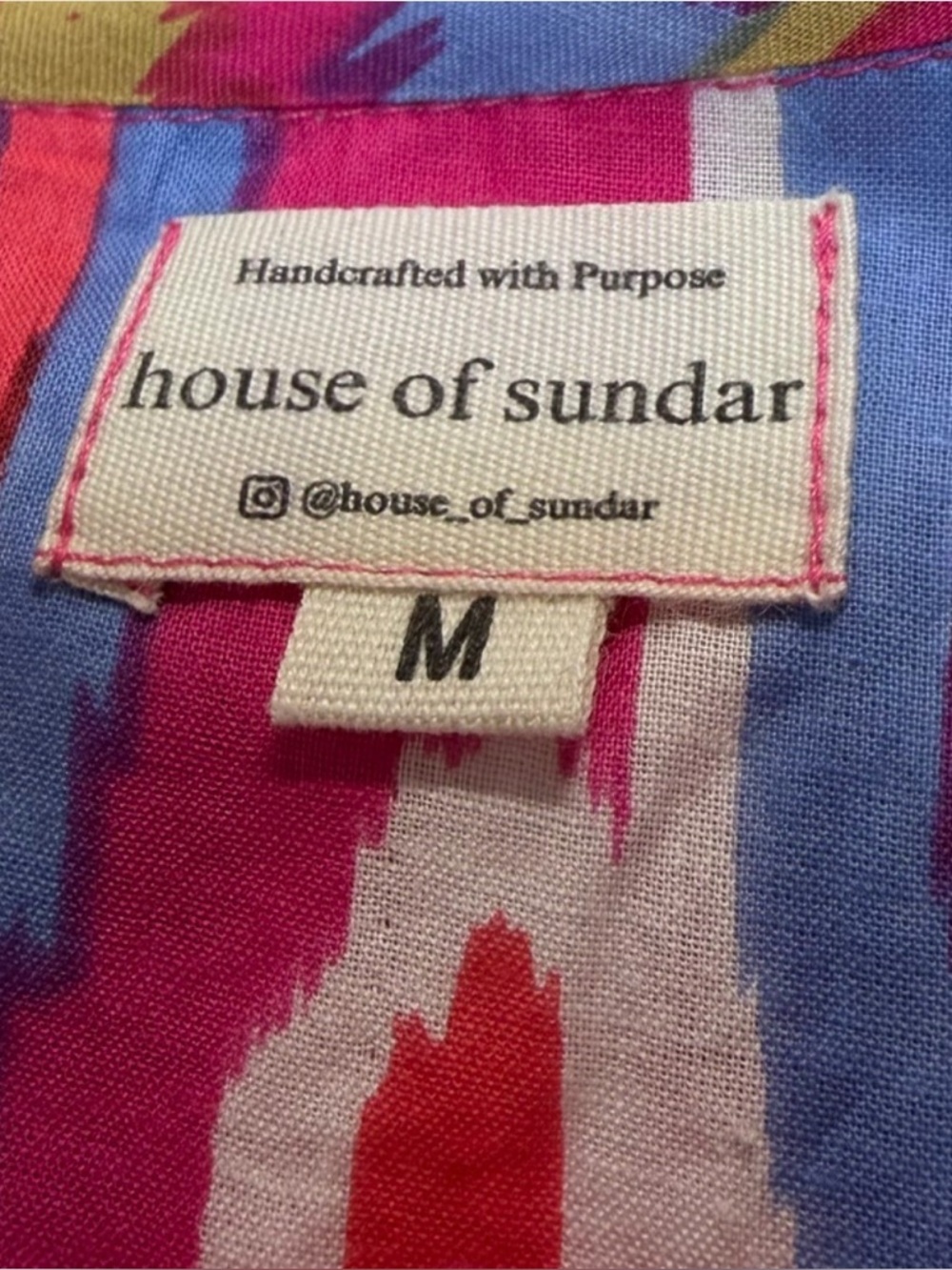 House of Sundar Hibiscus Liana Midi Dress Women’s Medium Boho Resortwear Summer - Picture 3 of 7
